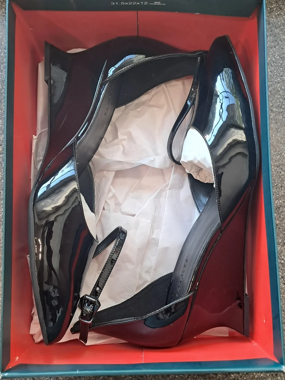 Black Aerosoles Patent Women's Heeled Sandals- NWB - Size 12